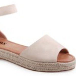 AMS, Short Platform, Cream, Open Toe Sandals